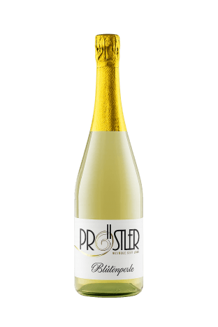 Flaschenfoto Frizzante Blütenmuskateller Blütenperle - Weinbau Pröstler